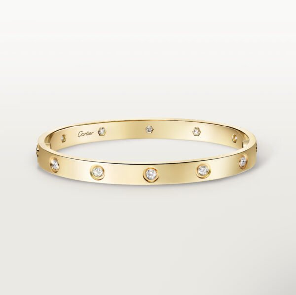 CARTIER LOVE YELLOW GOLD 10 DIAMOND BRACELET - Ảnh 3
