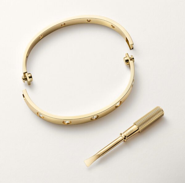 CARTIER LOVE YELLOW GOLD 10 DIAMOND BRACELET - Ảnh 4