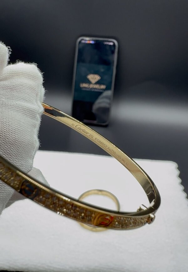 CARTIER LOVE 18K YELLOW GOLD , PAVED, SMALL SIZE BRACELET - Ảnh 4