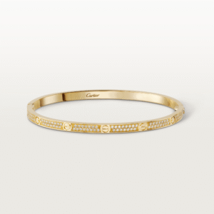 CARTIER LOVE 18K YELLOW GOLD , PAVED, SMALL SIZE BRACELET