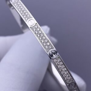 CARTIER LOVE 18K WHITE GOLD, PAVED ,SMALL SIZE BRACELET