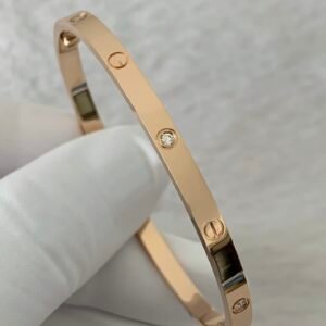 CARTIER LOVE 18K ROSE GOLD SMALL SIZE 6 DIAMOND