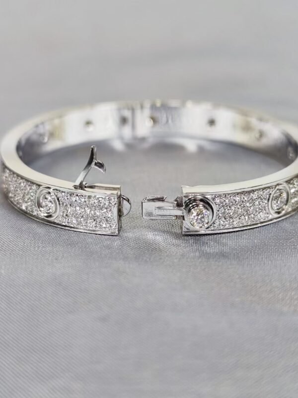 CARTIER LOVE CLASSIC MODEL WHITE GOLD , PAVED , 10 DIAMOND - Ảnh 4