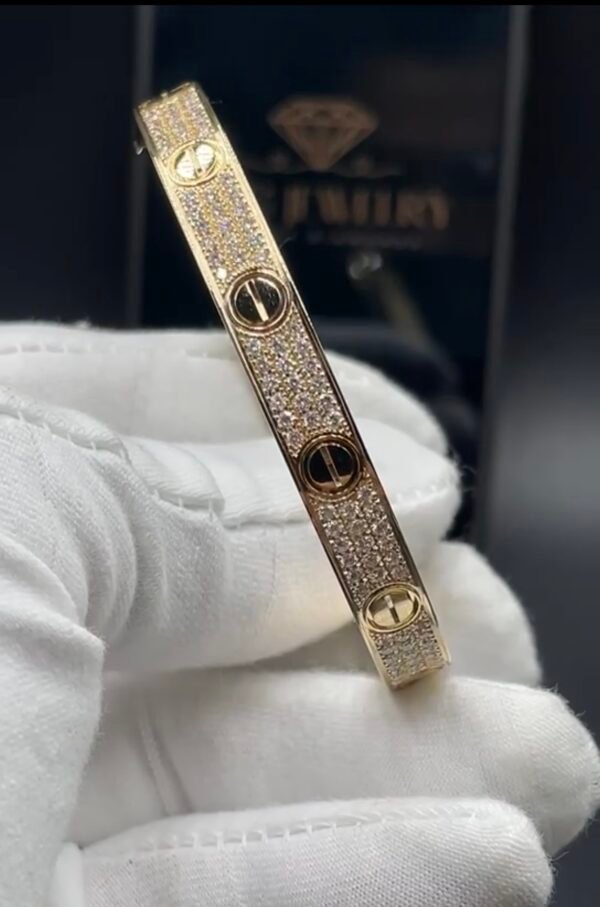 CARTIER LOVE , CLASSIC MODEL YELLOW GOLD , PAVED - Ảnh 3