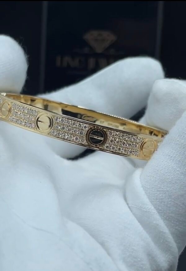 CARTIER LOVE , CLASSIC MODEL YELLOW GOLD , PAVED - Ảnh 4