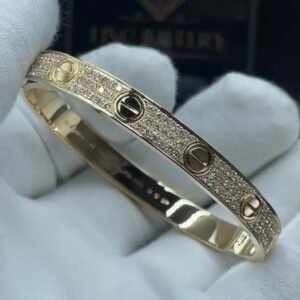 CARTIER LOVE , CLASSIC MODEL YELLOW GOLD , PAVED