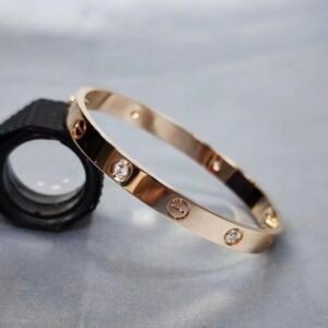 CARTIER LOVE ROSE GOLD 4 DIAMOND BRACELET