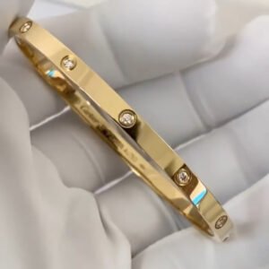 CARTIER LOVE 18K YELLOW GOLD SMALL SIZE 10 DIAMOND BRACELET