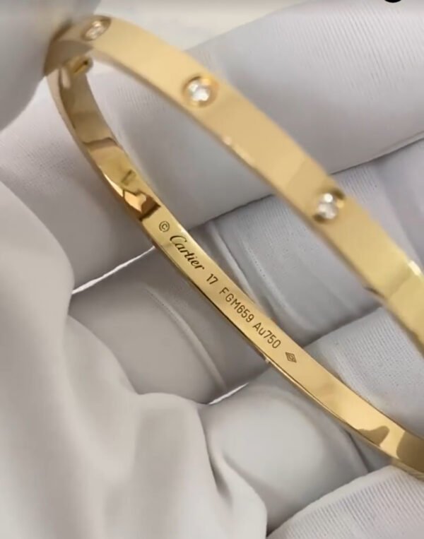 CARTIER LOVE 18K YELLOW GOLD SMALL SIZE 10 DIAMOND BRACELET - Ảnh 3