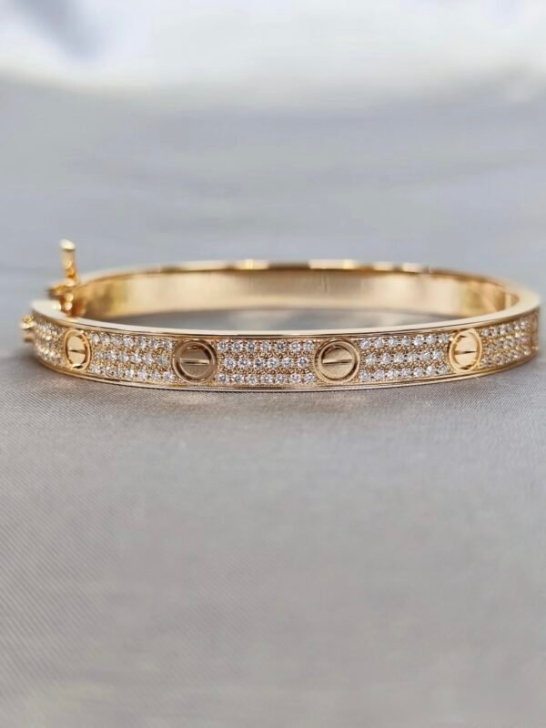 CARTIER LOVE, CLASSIC MODEL ROSE GOLD , PAVED - Ảnh 5