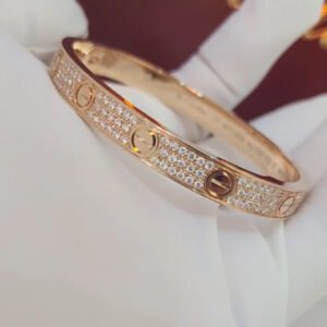 CARTIER LOVE, CLASSIC MODEL ROSE GOLD , PAVED