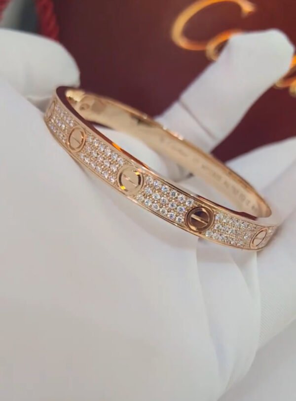 CARTIER LOVE, CLASSIC MODEL ROSE GOLD , PAVED