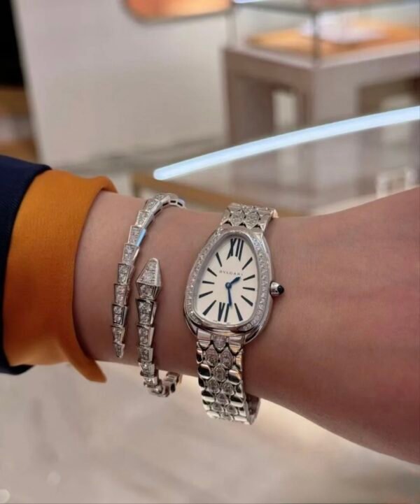 BULGARI SERPENTI VIPER WHITE GOLD BRACELET - Ảnh 7