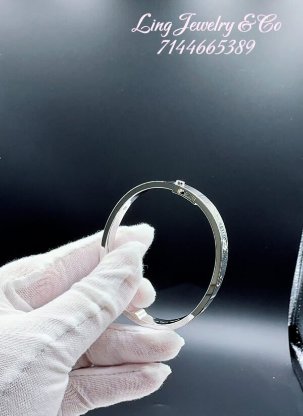 CARTIER LOVE WHITE GOLD 4 DIAMOND BRACELET - Ảnh 4