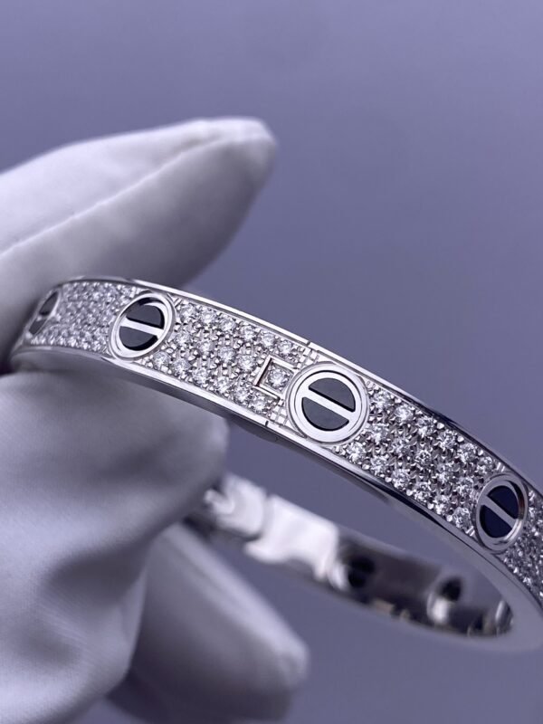 CARTIER LOVE BRACELETS , WHITE GOLD ,PAVED, CERAMIC - Ảnh 5
