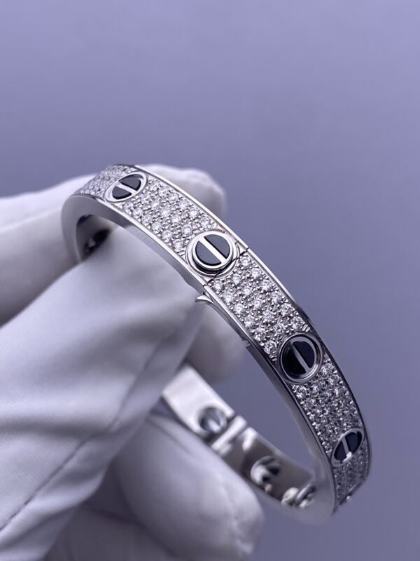 CARTIER LOVE BRACELETS , WHITE GOLD ,PAVED, CERAMIC - Ảnh 6