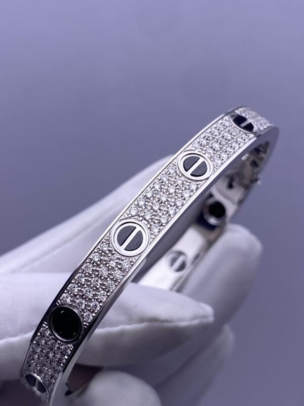 CARTIER LOVE BRACELETS , WHITE GOLD ,PAVED, CERAMIC - Ảnh 7