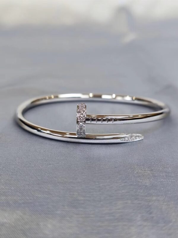 CARTIER JUSTE UN CLOU 18K WHITE GOLD, DIAMOND BRACELET - Ảnh 3