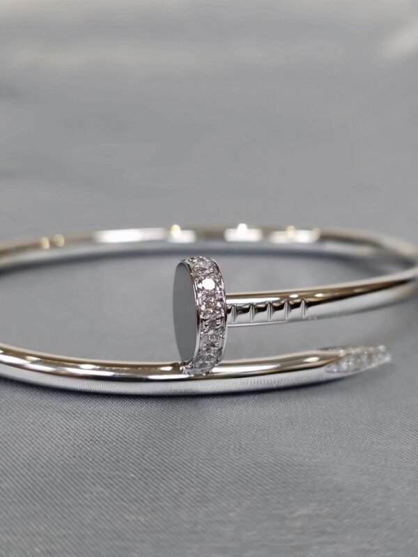 CARTIER JUSTE UN CLOU 18K WHITE GOLD, DIAMOND BRACELET