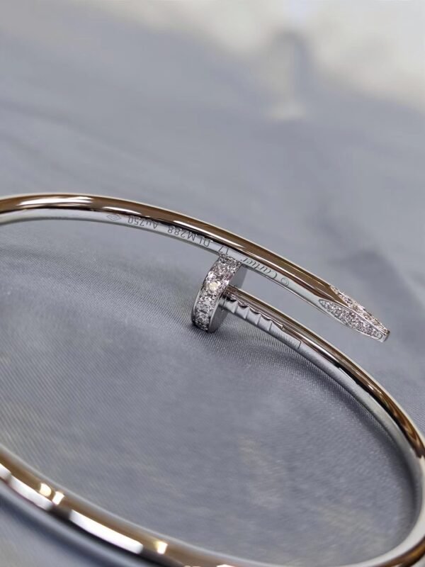 CARTIER JUSTE UN CLOU 18K WHITE GOLD, DIAMOND BRACELET - Ảnh 5
