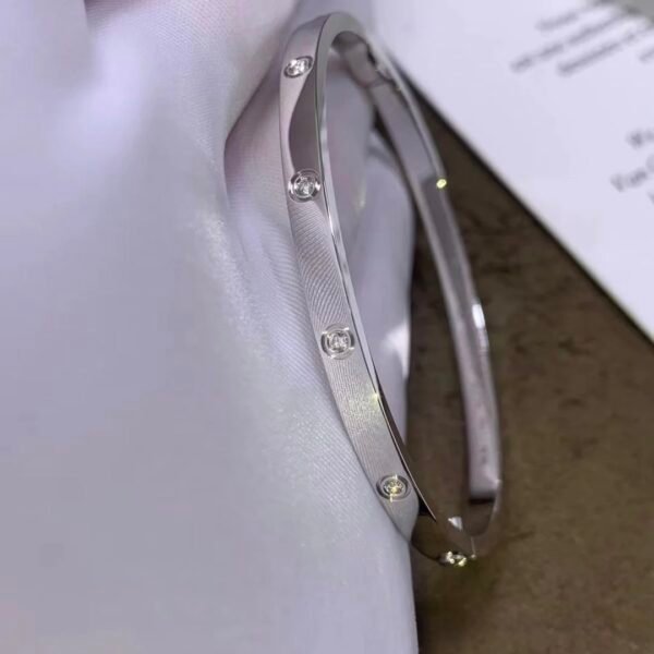CARTIER LOVE 18K WHITE GOLD SIZE SMALL 10 DIAMOND BRACELET - Ảnh 4