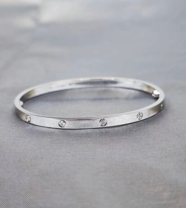 CARTIER LOVE 18K WHITE GOLD SIZE SMALL 10 DIAMOND BRACELET - Ảnh 8