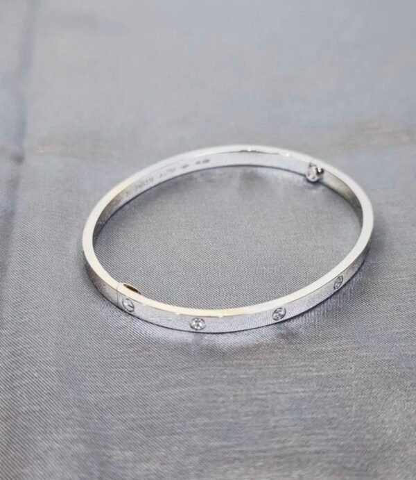 CARTIER LOVE 18K WHITE GOLD SIZE SMALL 10 DIAMOND BRACELET - Ảnh 7