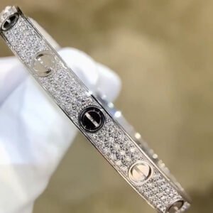CARTIER LOVE 18K WHITE GOLD, PAVED, CLASSIC MODEL BRACELET