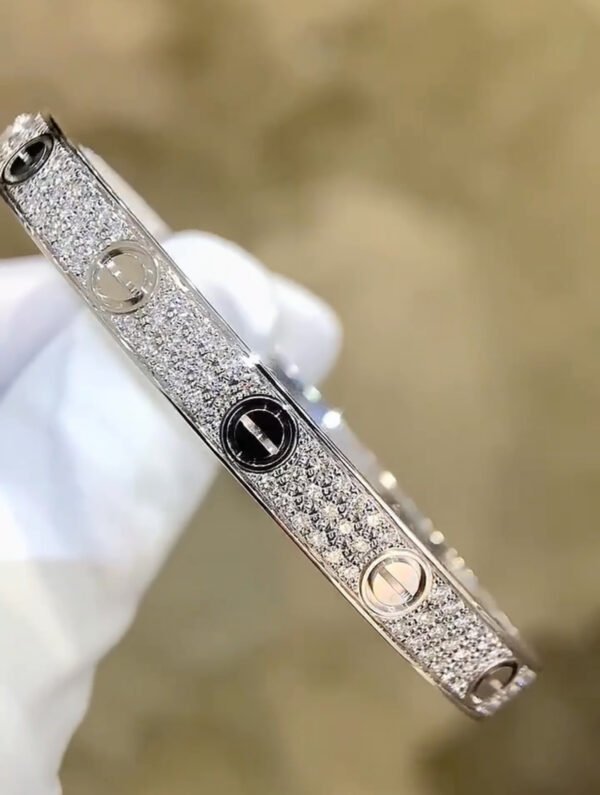 CARTIER LOVE 18K WHITE GOLD, PAVED, CLASSIC MODEL BRACELET