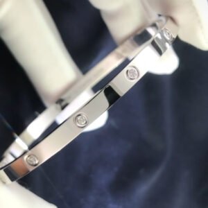 CARTIER LOVE 18K WHITE GOLD SIZE SMALL 10 DIAMOND BRACELET