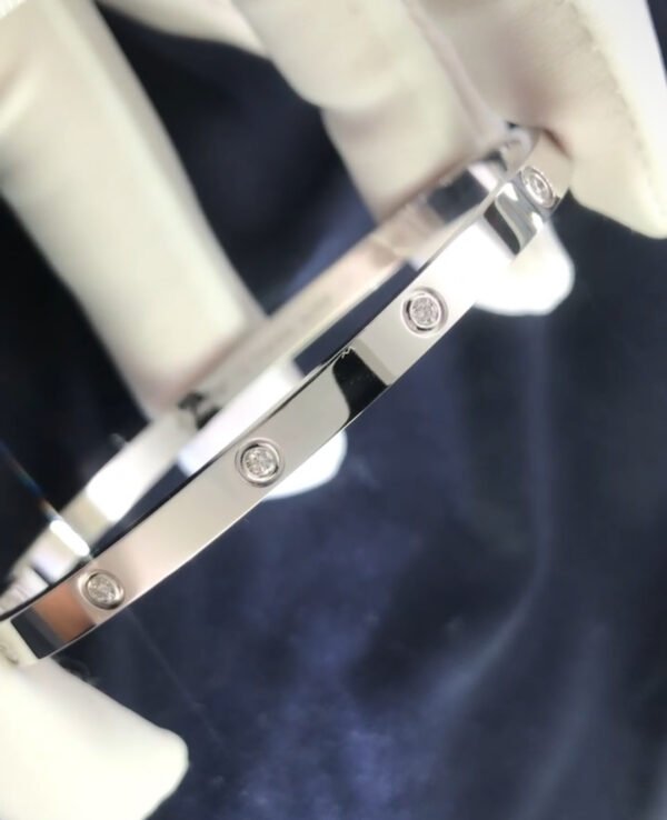 CARTIER LOVE 18K WHITE GOLD SIZE SMALL 10 DIAMOND BRACELET