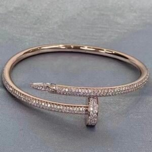 CARTIER JUSTE UN CLOU 18K ROSE GOLD BRACELET, CLASSIC MODEL, DIAMONDS