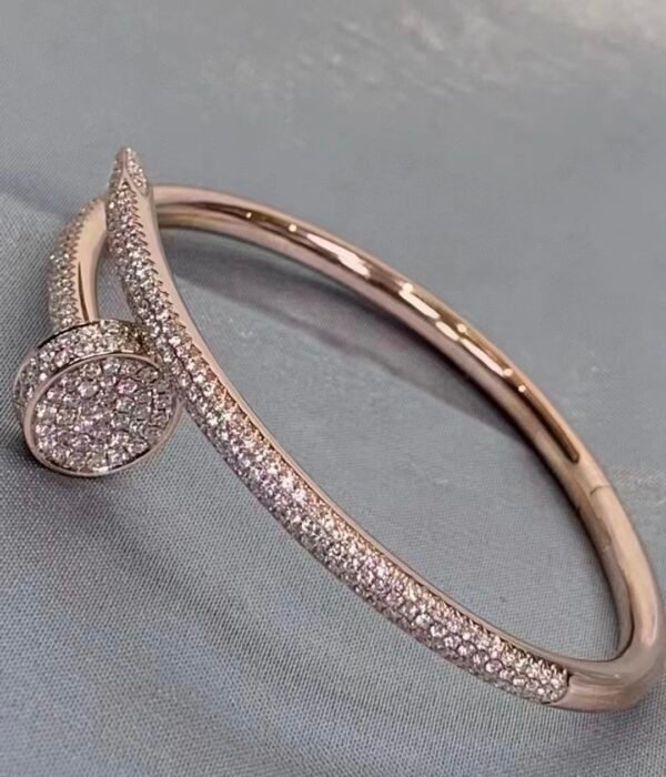 CARTIER JUSTE UN CLOU 18K ROSE GOLD BRACELET, CLASSIC MODEL, DIAMONDS - Ảnh 4