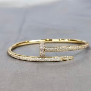 CARTIER JUSTE UN CLOU 18K YELLOW GOLD BRACELET, CLASSIC MODEL, DIAMONDS