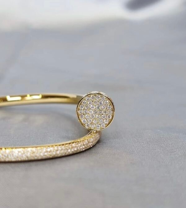 CARTIER JUSTE UN CLOU 18K YELLOW GOLD BRACELET, CLASSIC MODEL, DIAMONDS - Ảnh 3