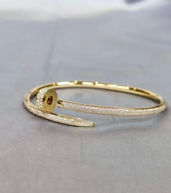 CARTIER JUSTE UN CLOU 18K YELLOW GOLD BRACELET, CLASSIC MODEL, DIAMONDS - Ảnh 5
