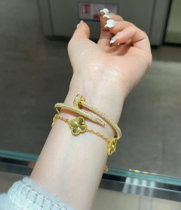 CARTIER JUSTE UN CLOU 18K YELLOW GOLD BRACELET, CLASSIC MODEL, DIAMONDS - Ảnh 6