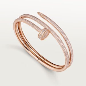 JUSTE UN CLOU BRACELET,ROSE GOLD,  DOUBLE, HALF-PAVED