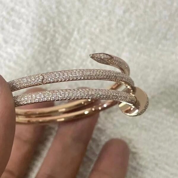JUSTE UN CLOU BRACELET,ROSE GOLD,  DOUBLE, HALF-PAVED - Ảnh 4