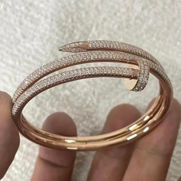 JUSTE UN CLOU BRACELET,ROSE GOLD,  DOUBLE, HALF-PAVED - Ảnh 5