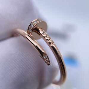 CARTIER JUSTE UN CLOU RING, SMALL MODEL, ROSE GOLD, DIAMONDS