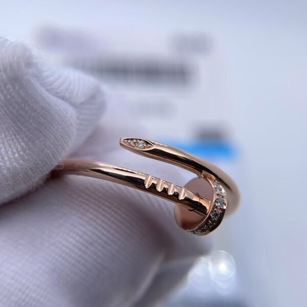 CARTIER JUSTE UN CLOU RING, SMALL MODEL, ROSE GOLD, DIAMONDS - Ảnh 3