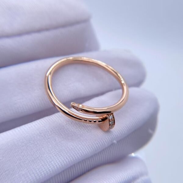 CARTIER JUSTE UN CLOU RING, SMALL MODEL, ROSE GOLD, DIAMONDS - Ảnh 4