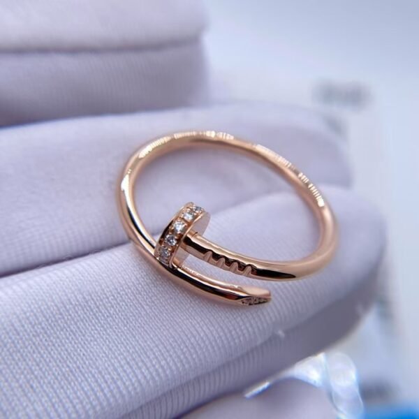 CARTIER JUSTE UN CLOU RING, SMALL MODEL, ROSE GOLD, DIAMONDS - Ảnh 5