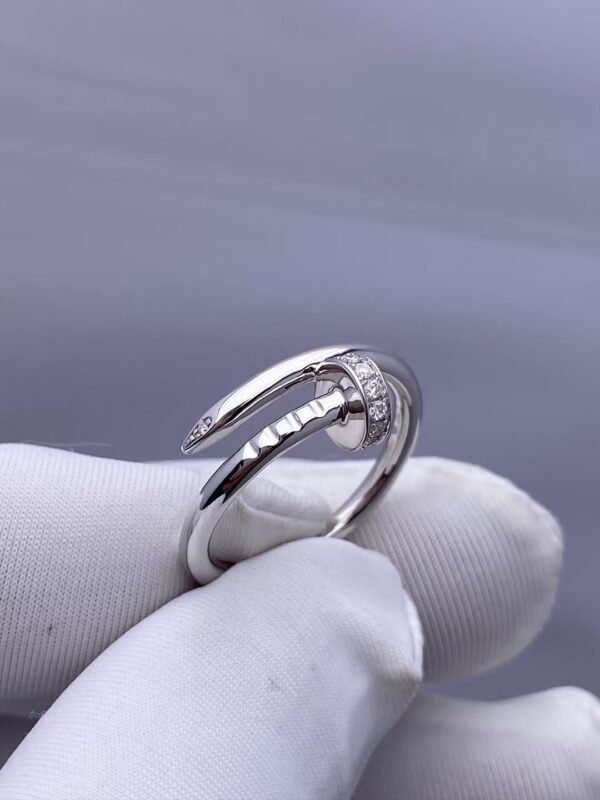 CARTIER JUSTE UN CLOU RING, WHITE GOLD,SMALL MODEL, DIAMONDS - Ảnh 2
