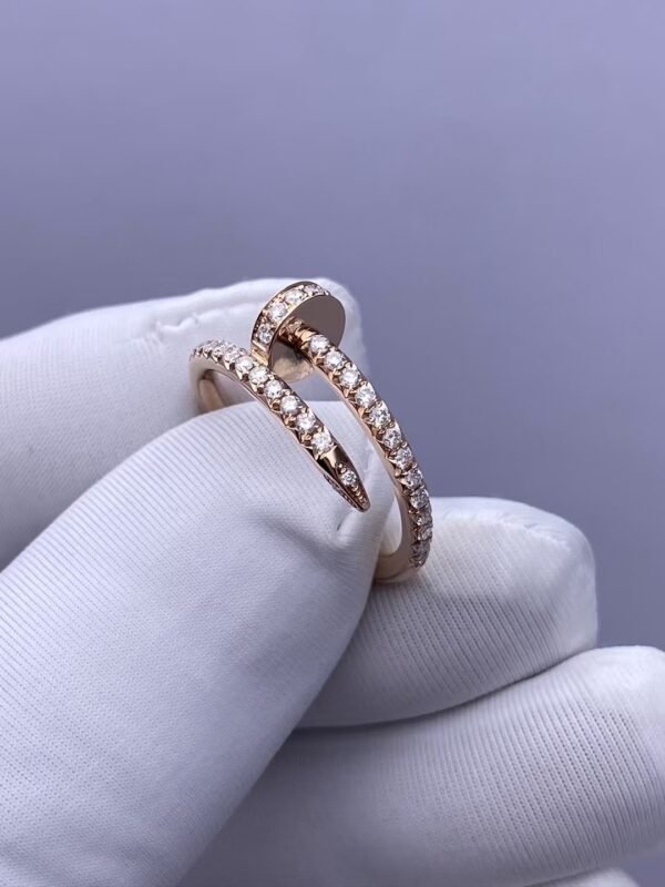 CARTIER JUSTE UN CLOU RING, SMALL MODEL,ROSE GOLD, HALF-PAVED - Ảnh 7