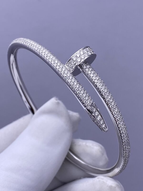 CARTIER JUSTE UN CLOU 18K WHITE GOLD BRACELET, CLASSIC MODEL, DIAMONDS - Ảnh 2