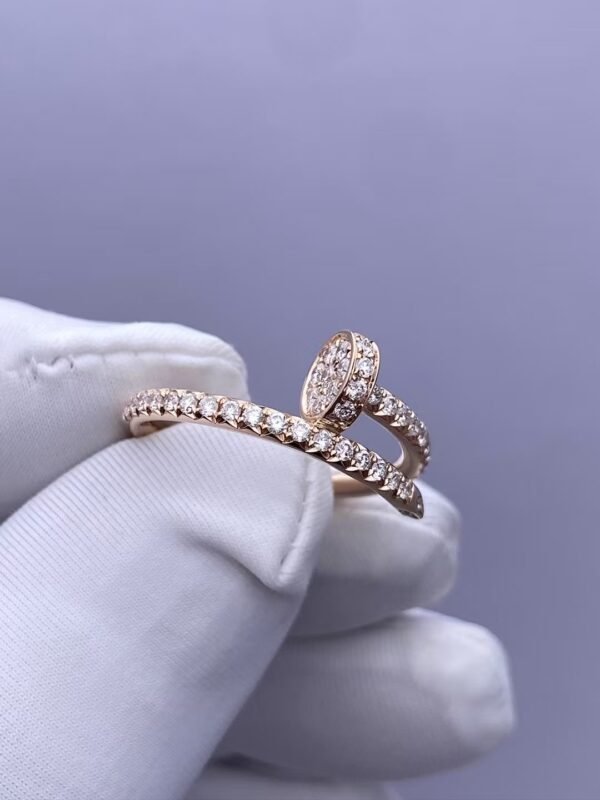 CARTIER JUSTE UN CLOU RING, SMALL MODEL,ROSE GOLD, HALF-PAVED - Ảnh 4