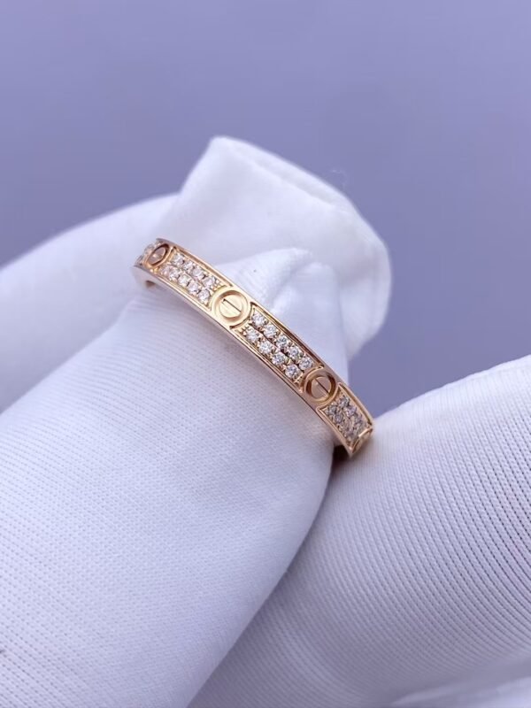 CARTIER LOVE RING, ROSE GOLD, MINI MODEL, PAVED - Ảnh 7