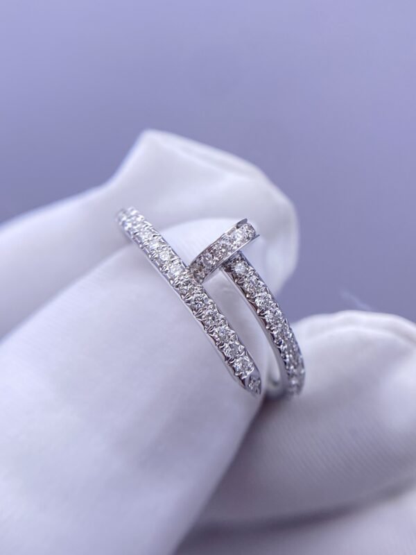 CARTIER JUSTE UN CLOU RING, SMALL MODEL, WHITE GOLD, HALF-PAVED - Ảnh 2